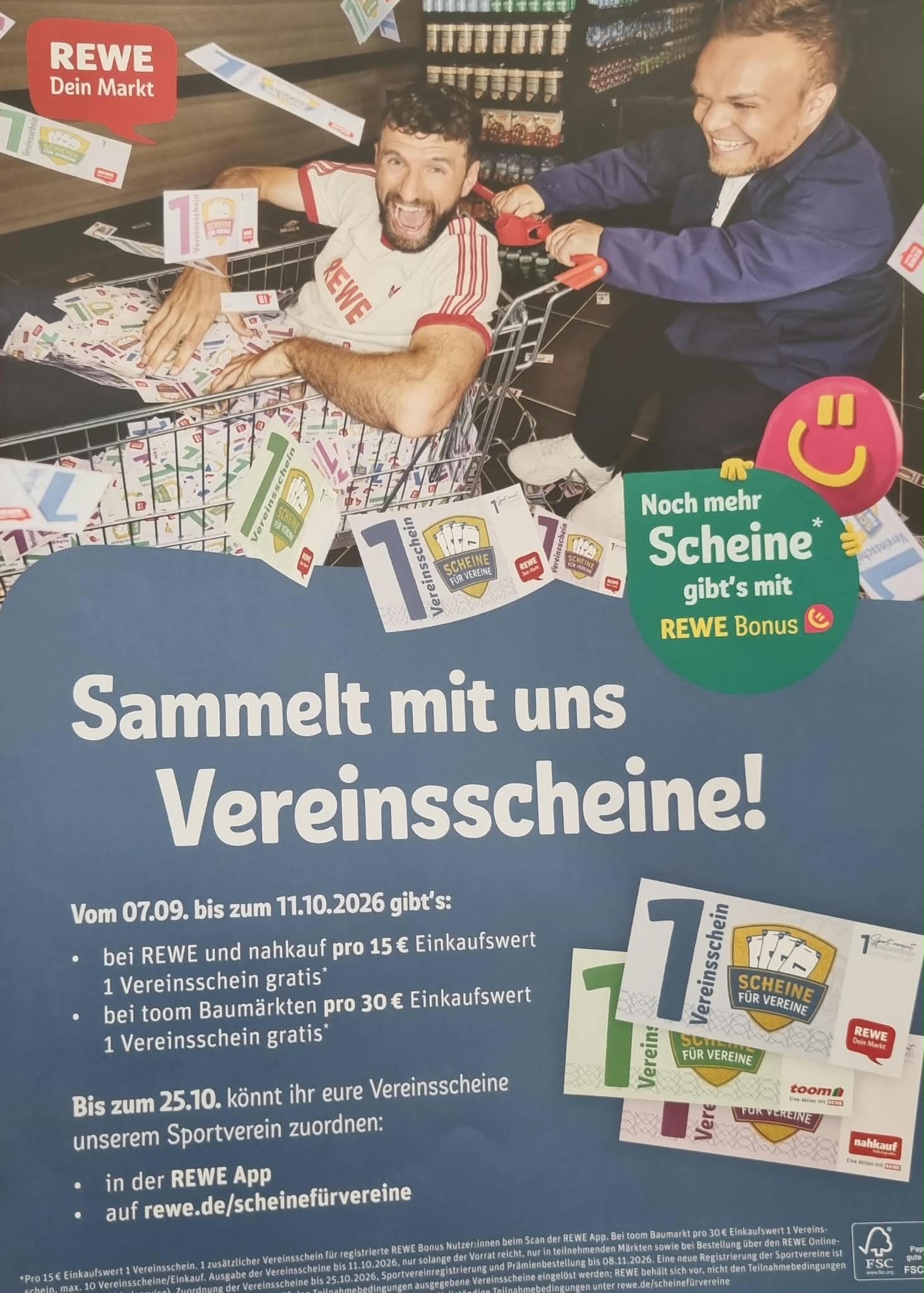 Sammelt mit uns Vereinsscheine!